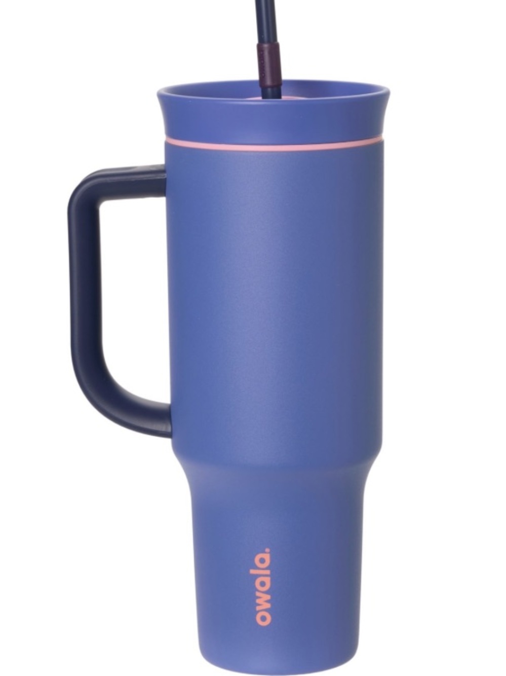 Owala Grey Travel Mug with Handle and Straw